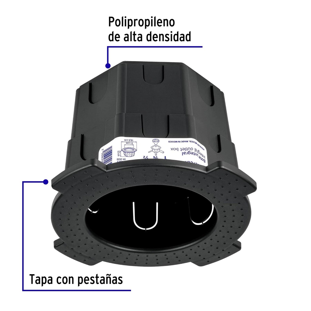 Bote integral de 12 cm, aro interno de 11 cm, Volteck