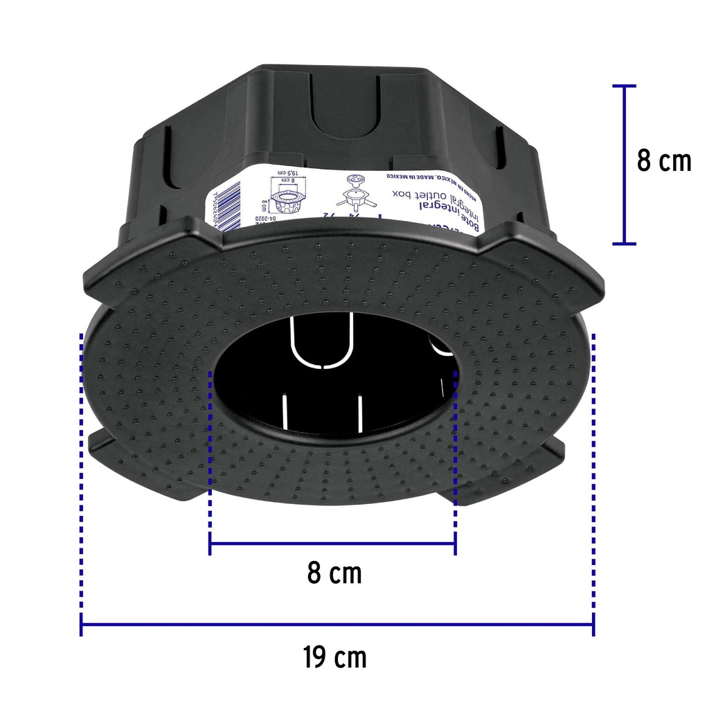 Bote integral de 8 cm, aro interno de 8 cm, Volteck