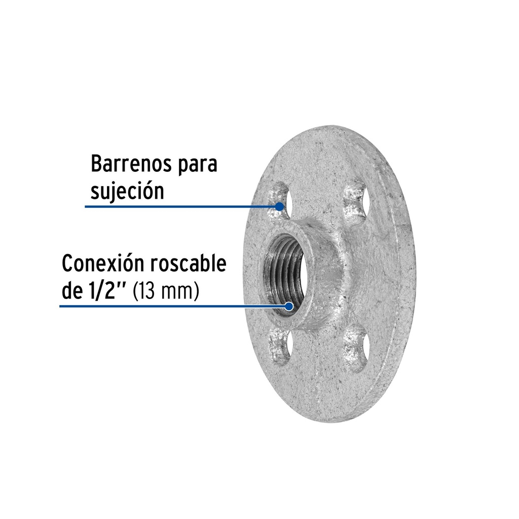 Brida de acero galvanizado de 1/2', Foset