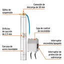 Bomba sumergible para pozo profundo, 1 HP, agua limpia