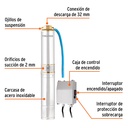 Bomba sumergible para pozo profundo, 1/2 HP, agua limpia