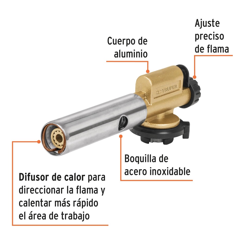 Boquilla metálica con enc electrónico p/lata de 1/4 vuelta