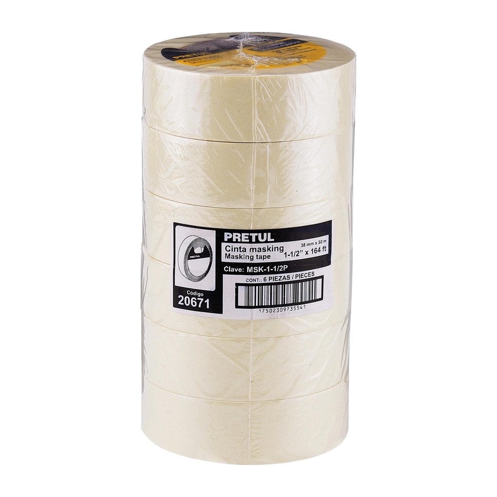 Cinta masking tape de 1-1/2' x 50 m, Pretul