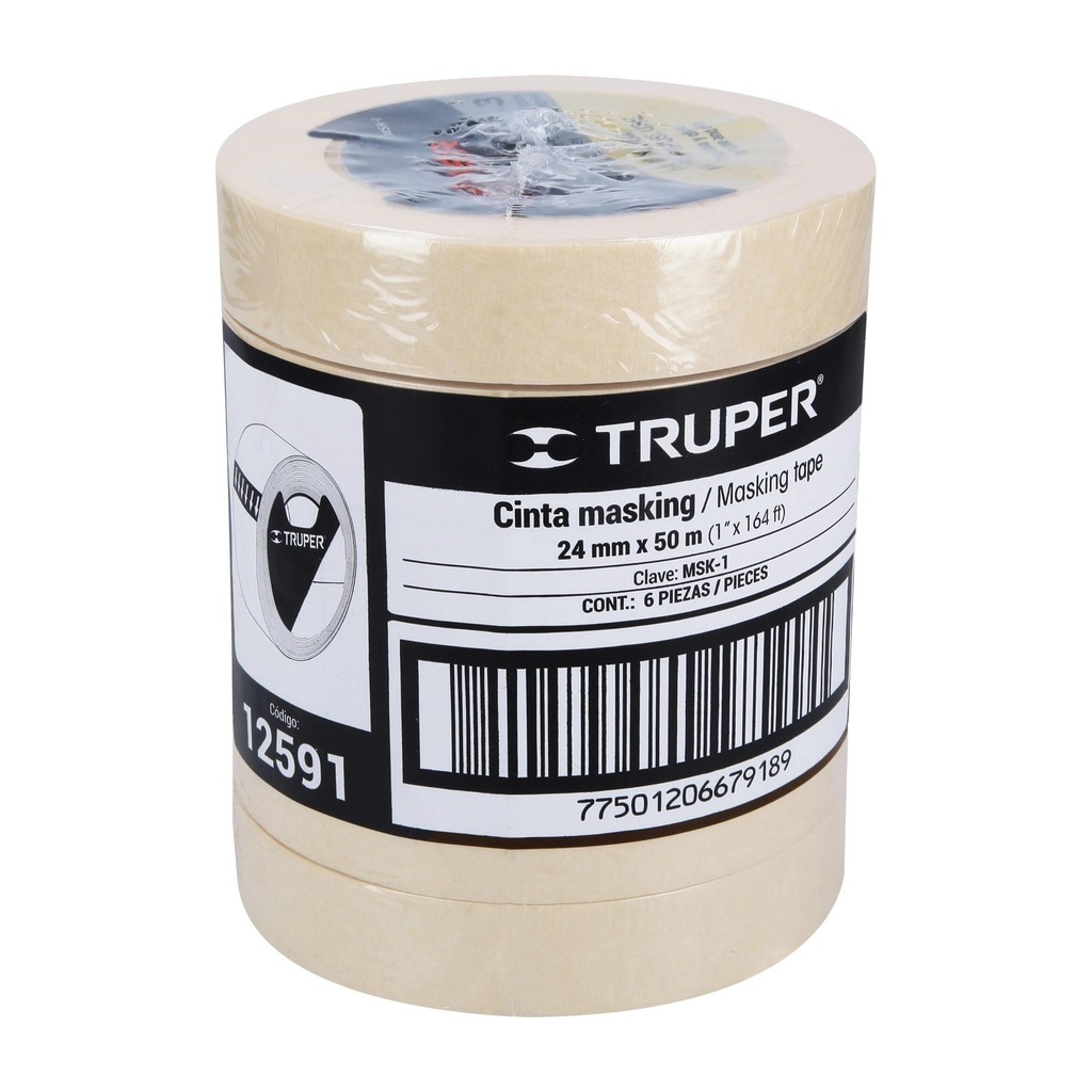 Cinta masking tape de 1' x 50 m, Truper