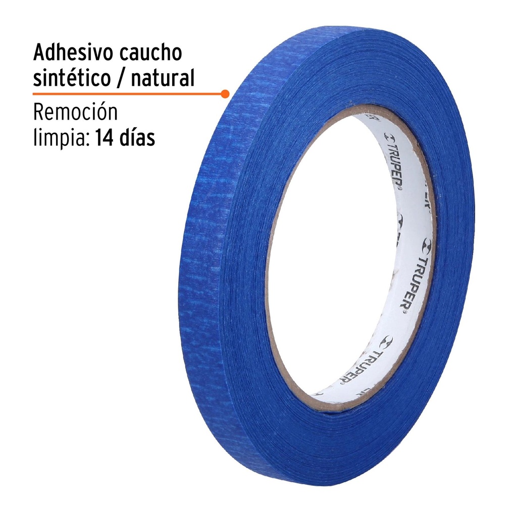 Cinta masking tape azul de 1/2' x 50 m, Truper