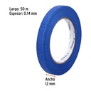 Cinta masking tape azul de 1/2' x 50 m, Truper