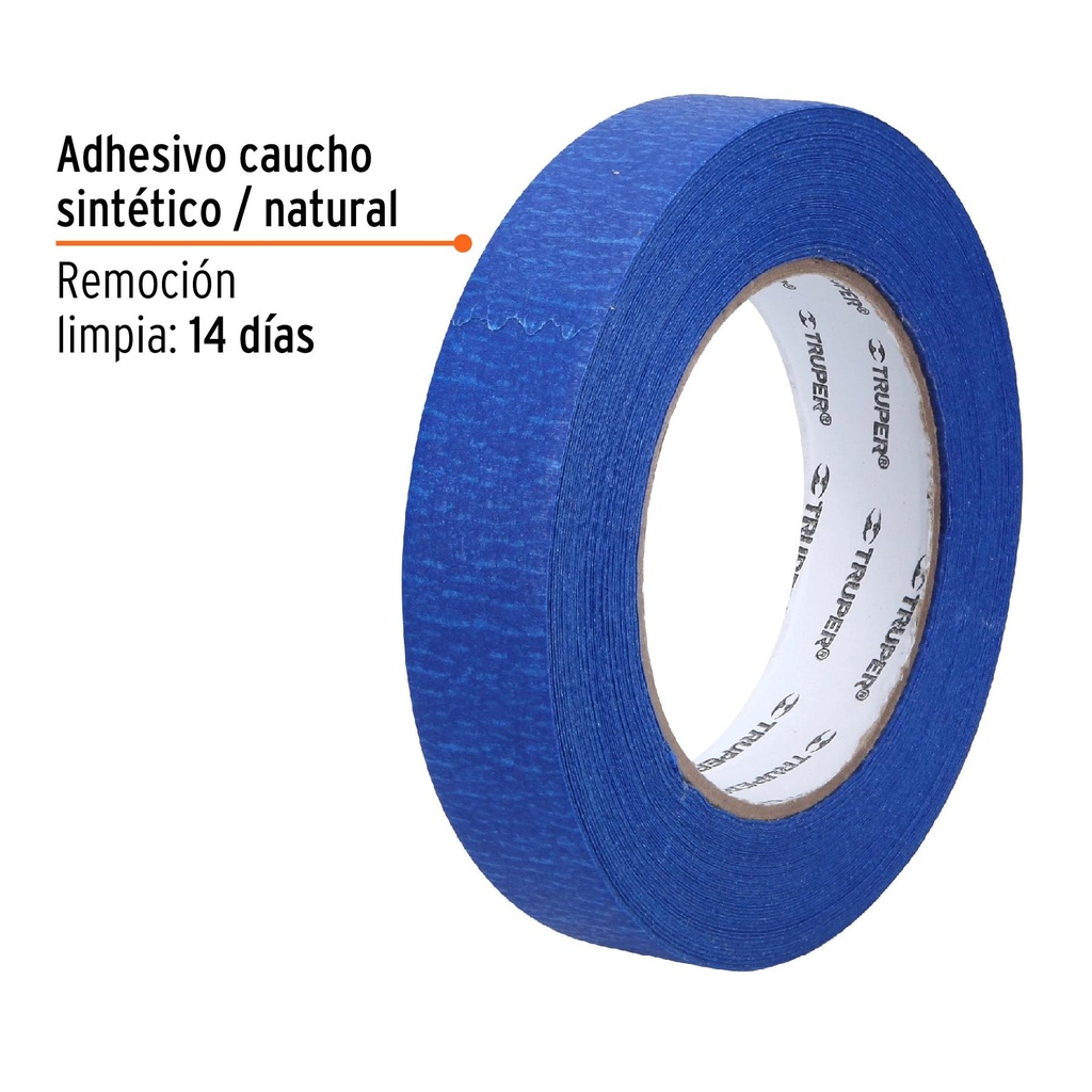 Cinta masking tape azul de 1' x 50 m, Truper