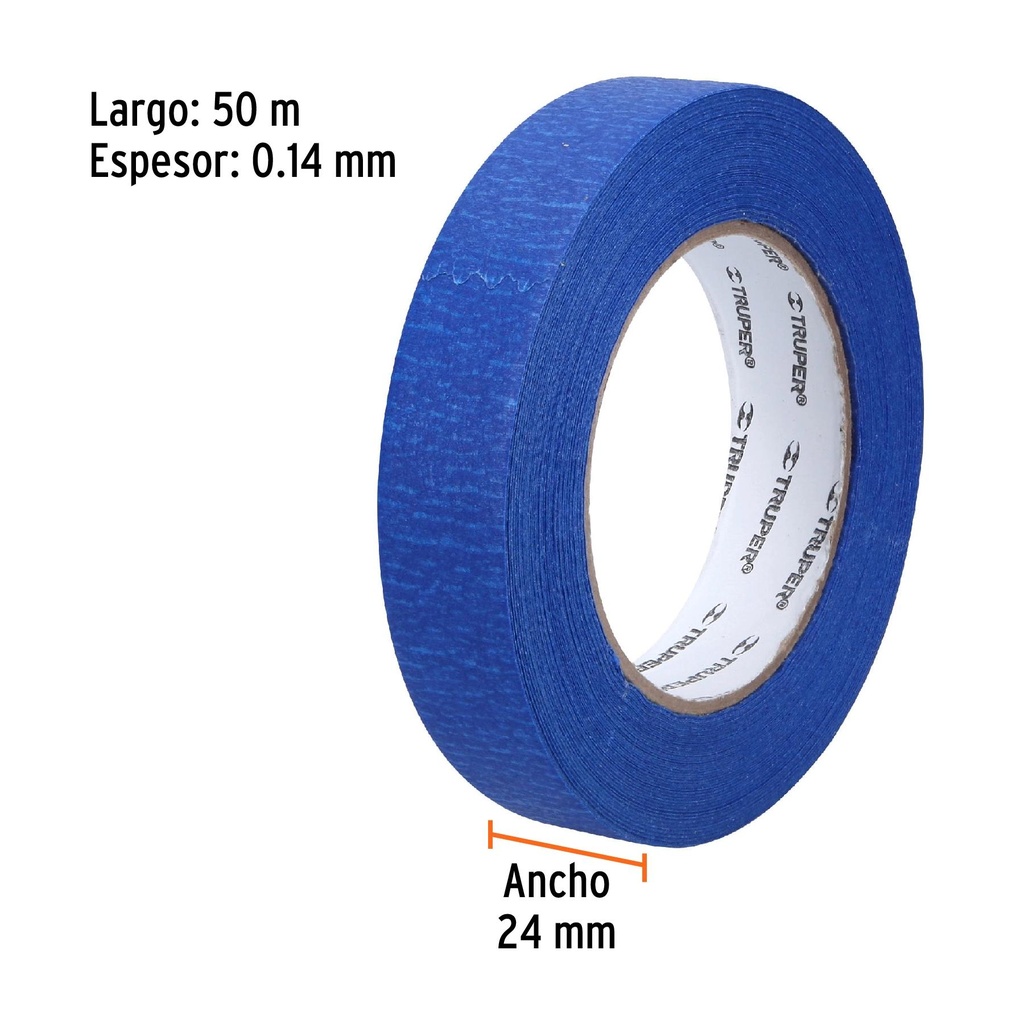 Cinta masking tape azul de 1' x 50 m, Truper