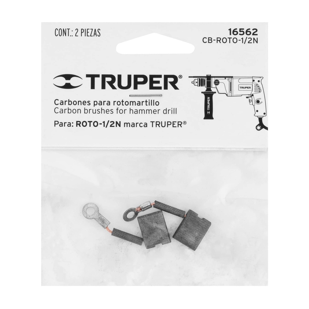 Bolsa con 2 carbones de repuesto para ROTO-1/2N, Truper