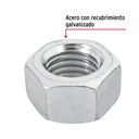 Bolsa con 15 tuercas 3/4' hexagonales de acero galvanizado