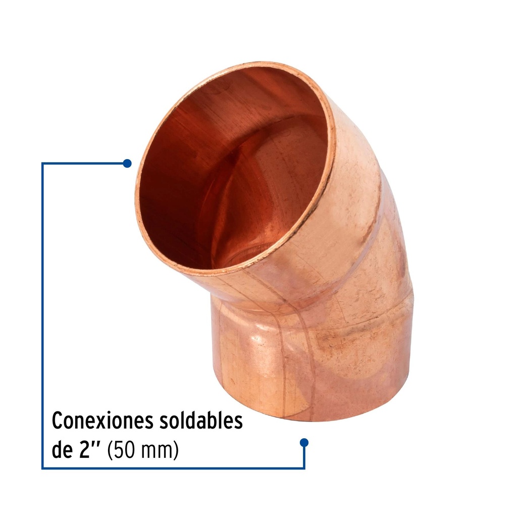 Codo 45° de cobre 2', Foset