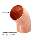 Codo 45° de cobre 1-1/2', Foset