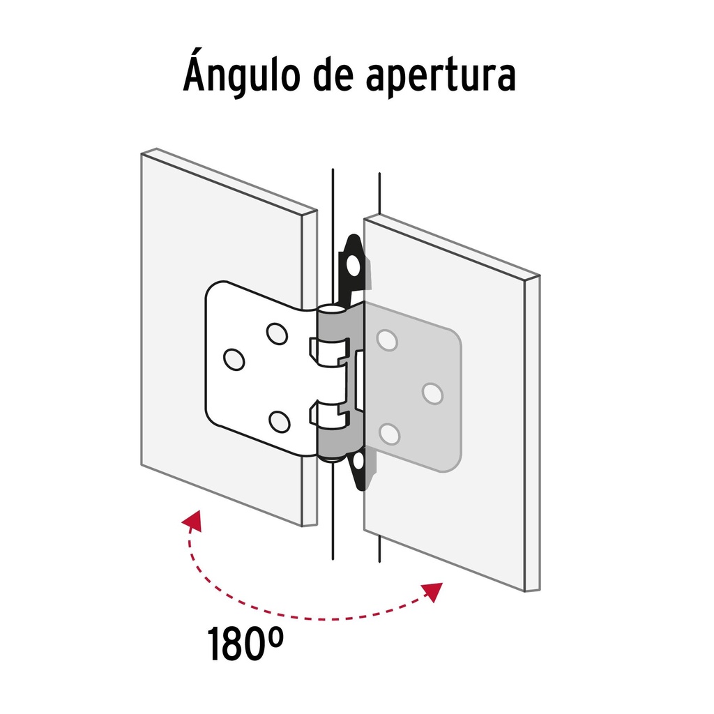 Bolsa con 2 bisagras parche de 7cm, niquelado, Hermex