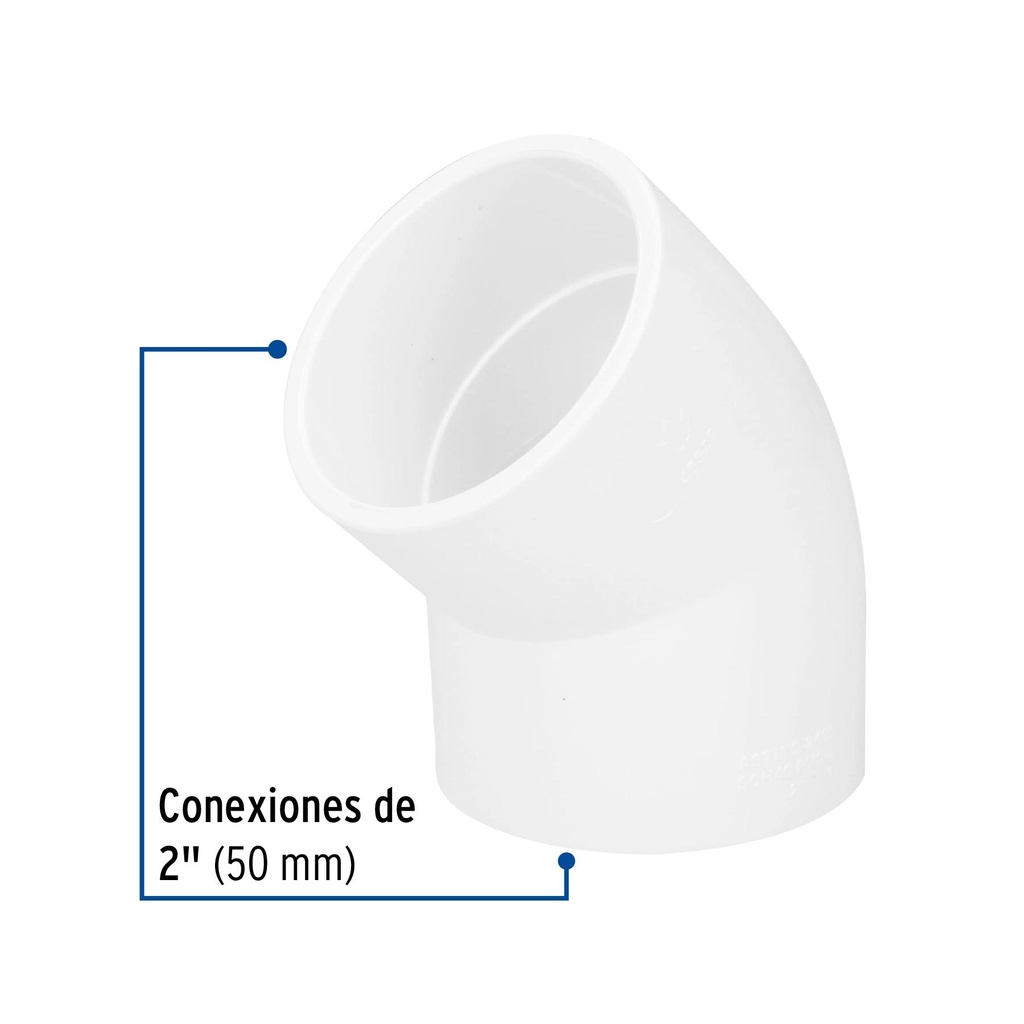 Codo 45° de PVC de 2', Foset