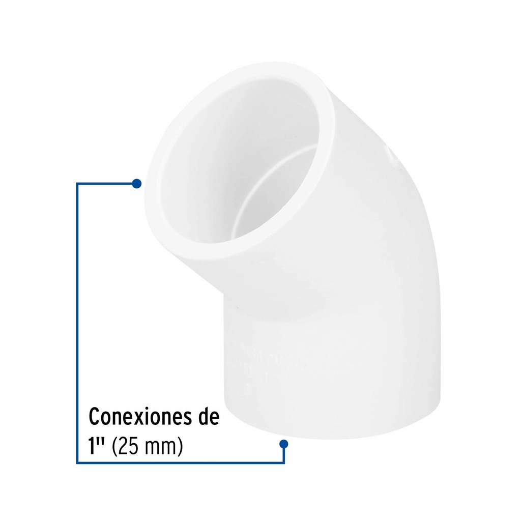 Codo 45° de PVC de 1', Foset