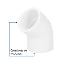 Codo 45° de PVC de 1', Foset