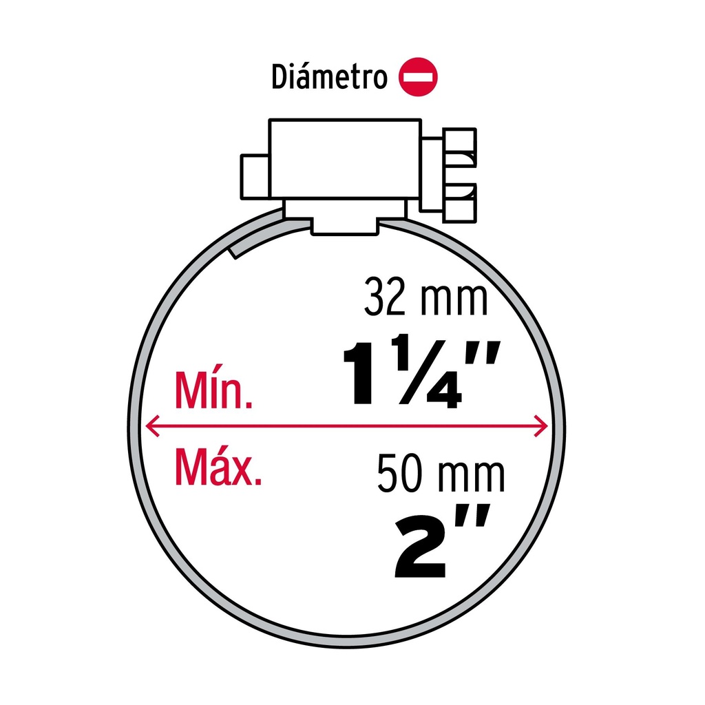 Bolsa con 10 abrazaderas reforzadas # 24, 1-1/4 - 2', Fiero