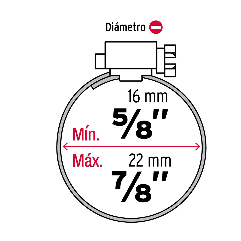 Bolsa con 10 abrazaderas reforzadas # 8, 5/8 - 7/8', Fiero