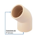 Codo 45° de CPVC de 1', Foset