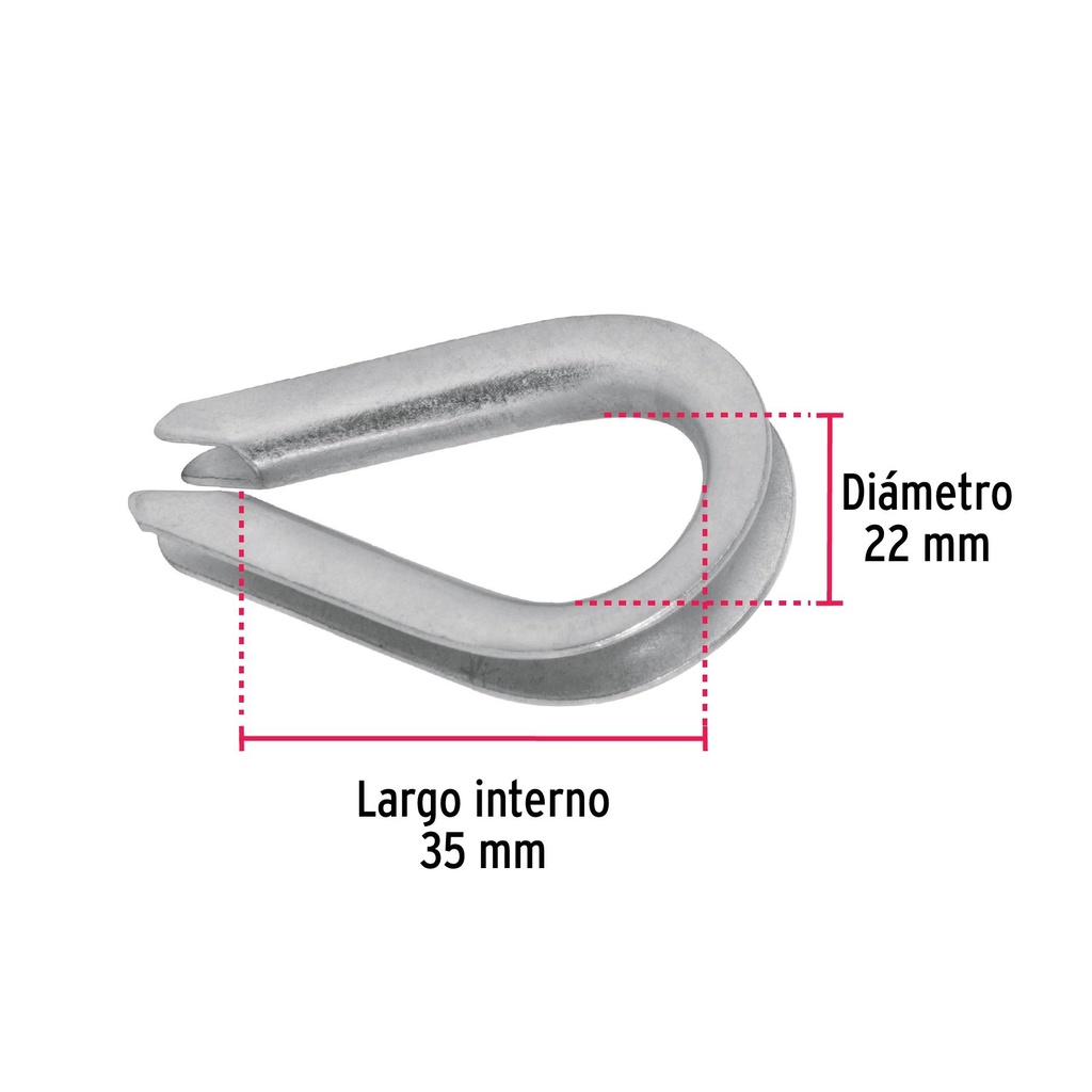 Bolsa con 10 guardacabos para cable de acero de 1/8', Fiero