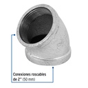 Codo 45° acero galvanizado de 2', Foset