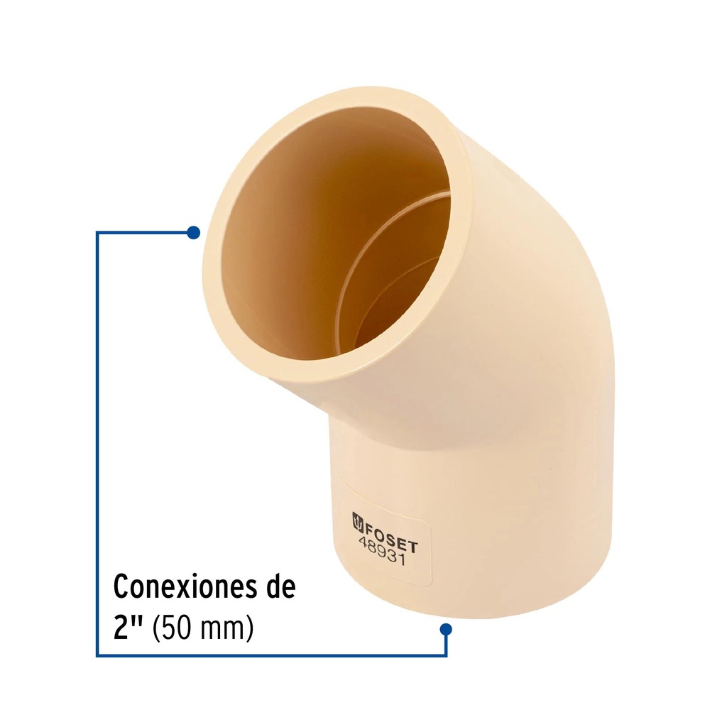 Codo 45° CPVC de 2', Foset