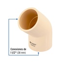 Codo 45° CPVC de 1-1/2', Foset