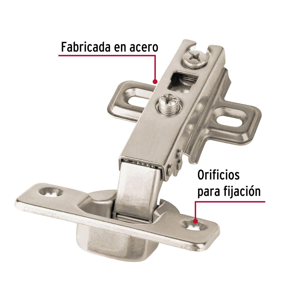 Bolsa c/2 bisagras bidimensionales 110°, cobertura completa