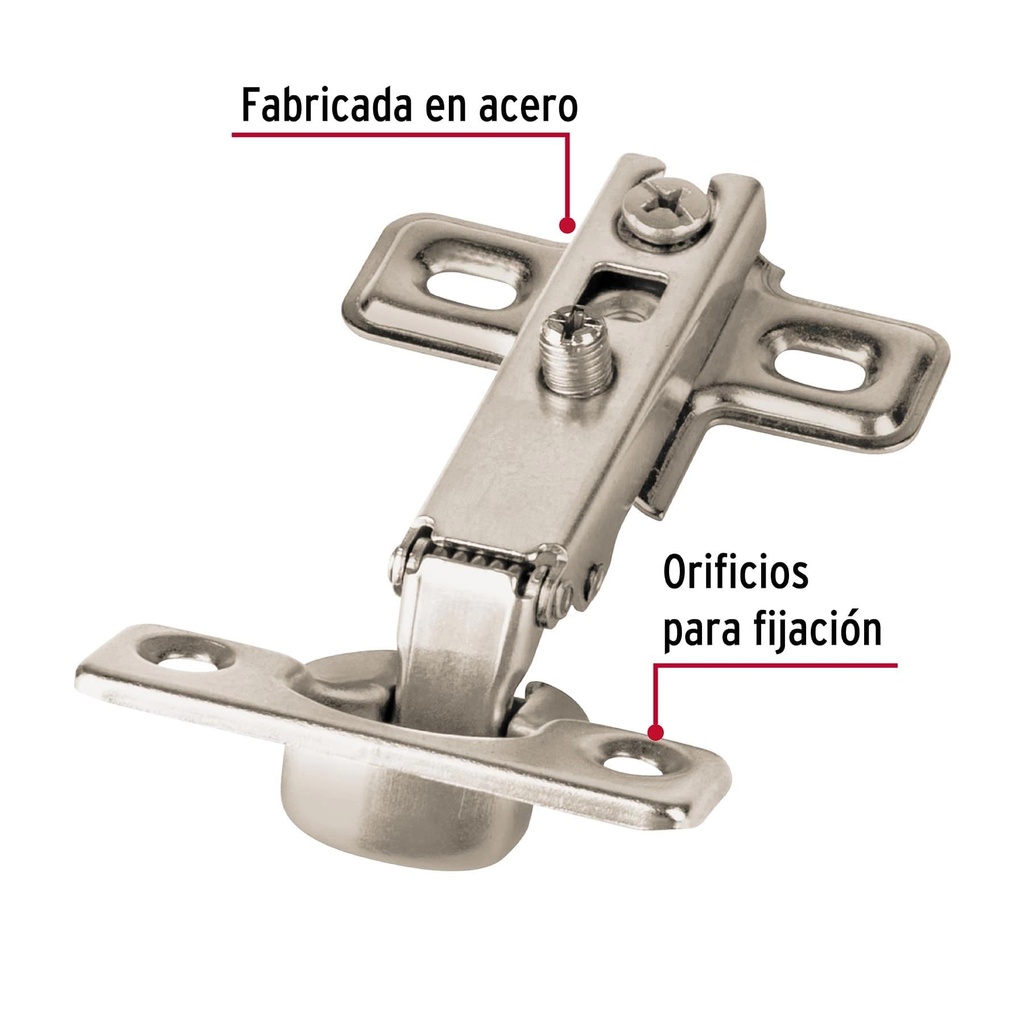 Bolsa c/2 bisagras bidimensionales 95°, cobertura completa