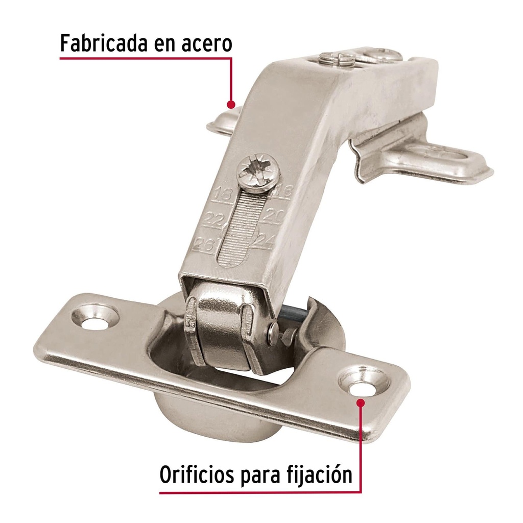 Bolsa c/2 bisagras bidimensionales de 135°, Hermex