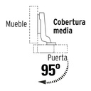 Bolsa c/2 bisagras bidimensionales de 95°, cobertura media