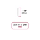 Bolsa con 1 kg de clavo estándar 1-1/4' con cabeza, Fiero