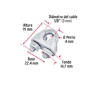 Blíster con 2 nudos (perros) de hierro para cable de 1/8'