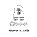 Blíster con 2 nudos (perros) de hierro para cable de 1/8'