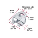 Blíster con 2 nudos (perros) de hierro para cable de 3/16'