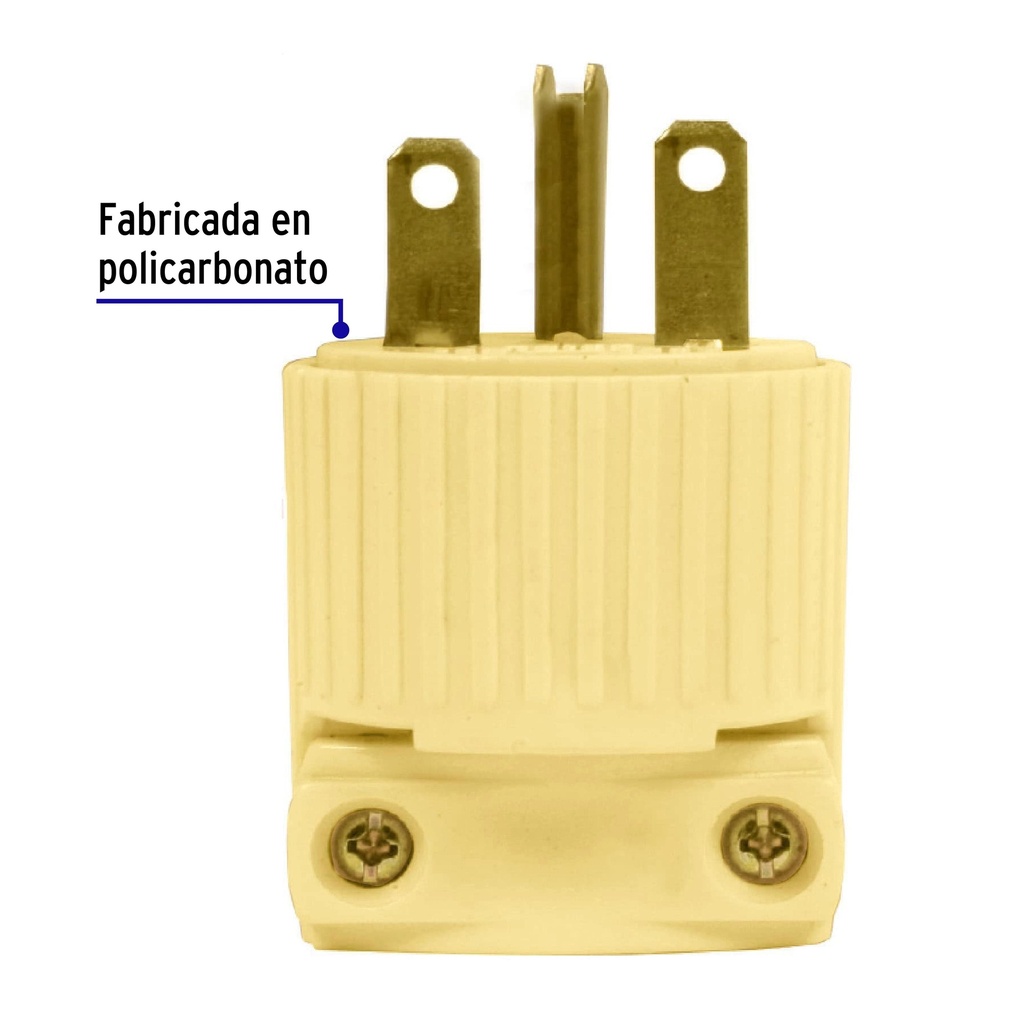 Clavija industrial plástica aterrizada cara de chino