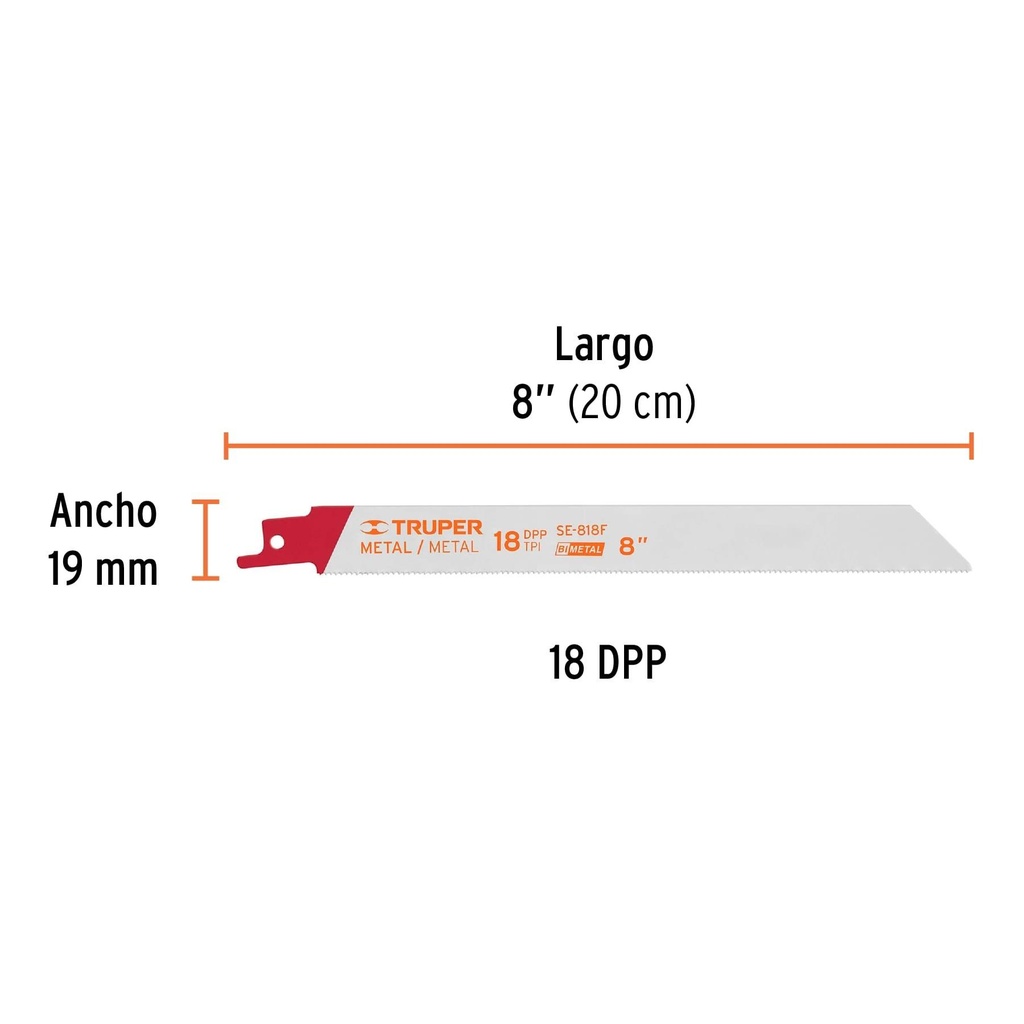 Blíster con 2 seguetas sierra sable 8' 18 DPP para metal