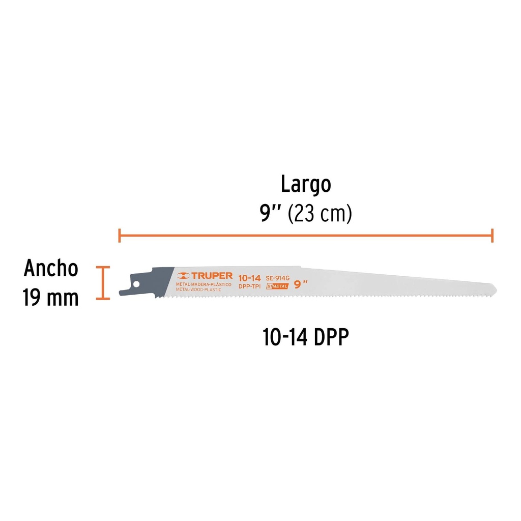 Blíster con 2 seguetas sierra sable 9' 10-14 DPP uso general