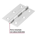 Bisagra rectangular 3-1/2' acero inoxidable, Hermex