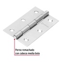 Bisagra rectangular 3-1/2' acero pulido, Hermex