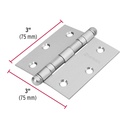 Bisagra cuadrada 3' acero inoxidable, redonda, Hermex