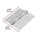 Bisagra cuadrada 3-1/2', acero cromo mate,plana,Hermex Basic