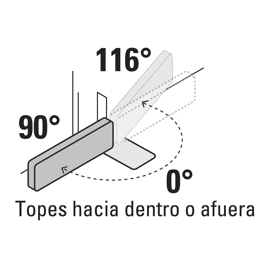 Bisagra de piso dobla acción, acero cromado, Hermex