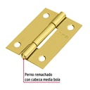 Bisagra rectangular 2' acero latonado, Hermex