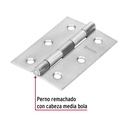 Bisagra rectangular 2-1/2' acero inoxidable, Hermex