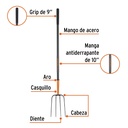 Bieldo para paja, 4 dientes, mango de acero 48', Truper