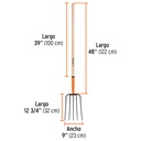 Bieldo para paja, 5 dientes, mango 48', Truper