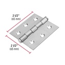 Bisagra cuadrada 2-1/2' acero inoxidable, plana, Hermex