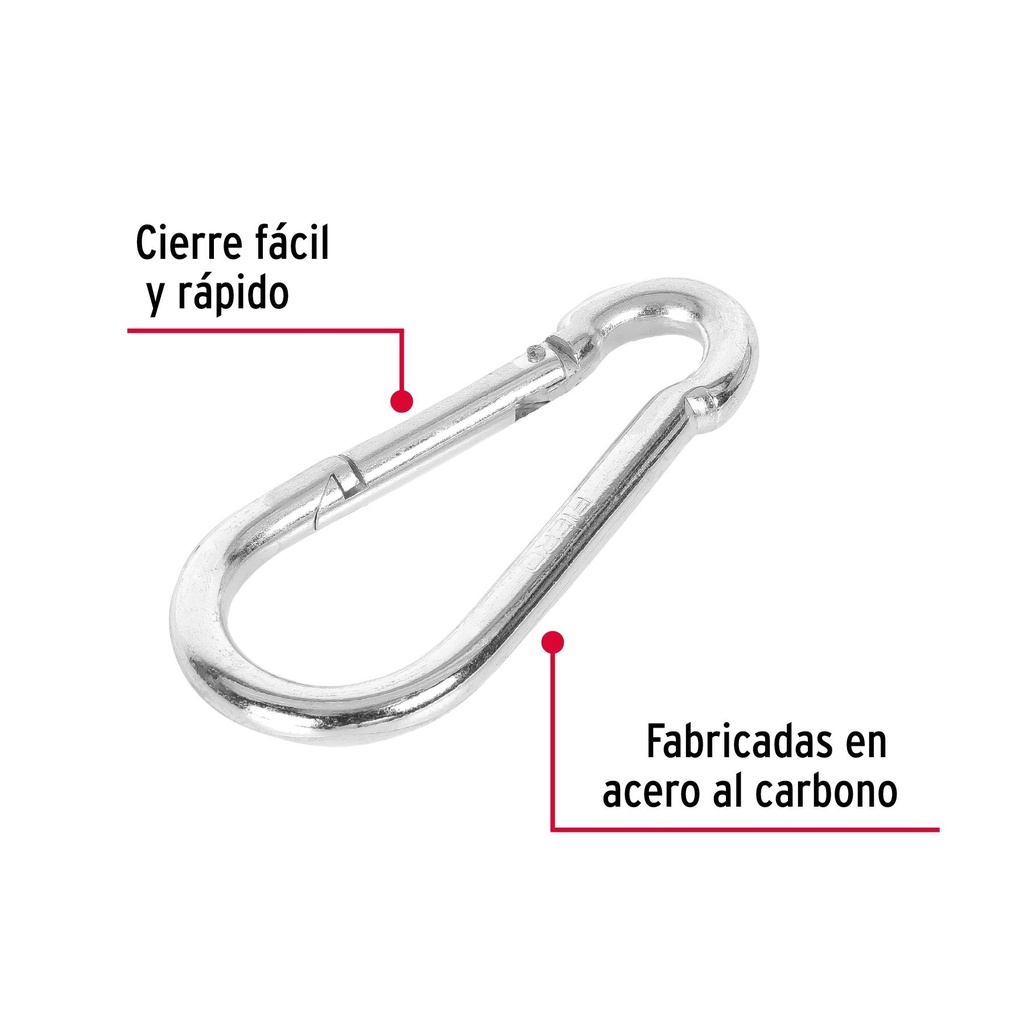 Bandola mosquetón de acero 1/2', Fiero