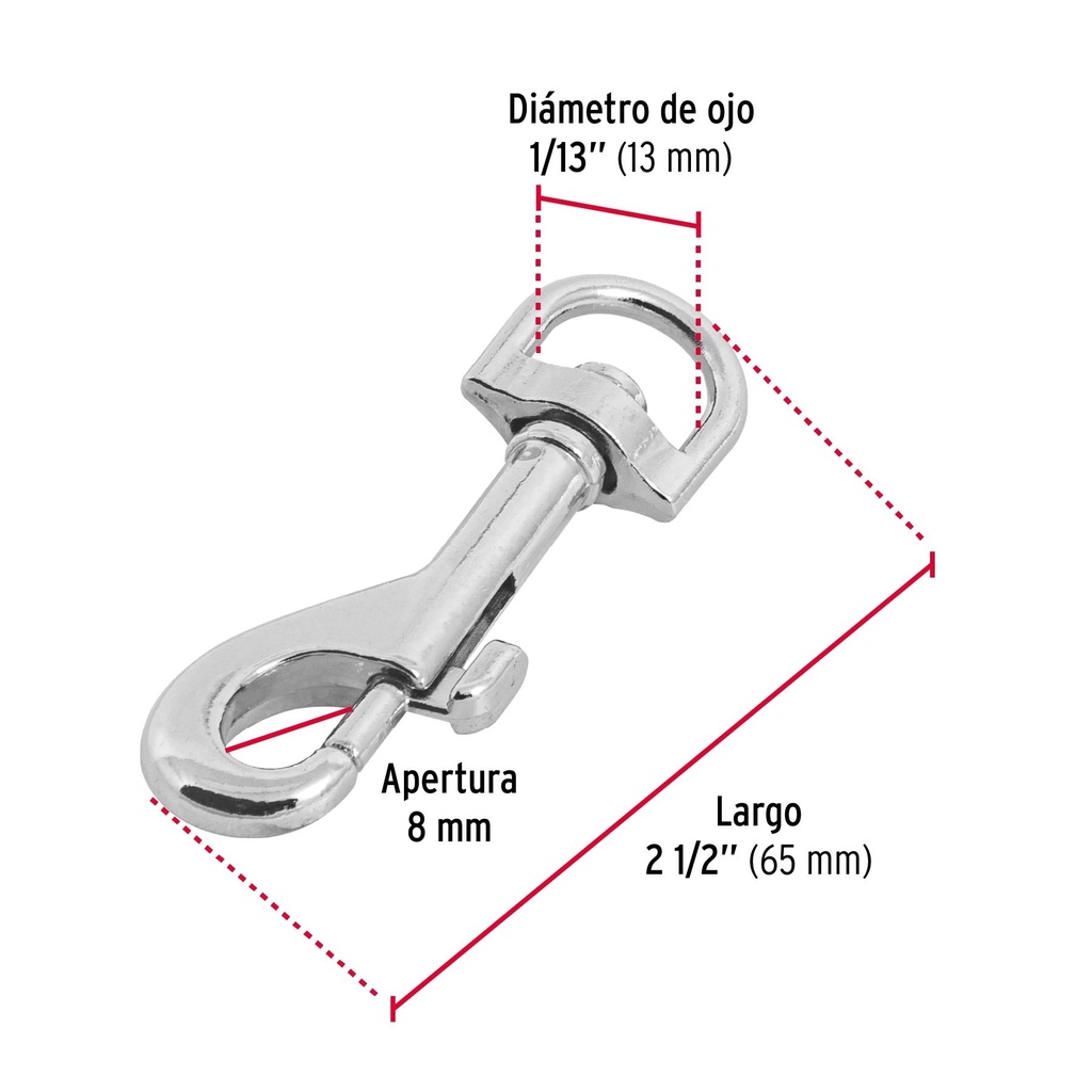 Bandola de zinc de 1/2' giratoria, Fiero